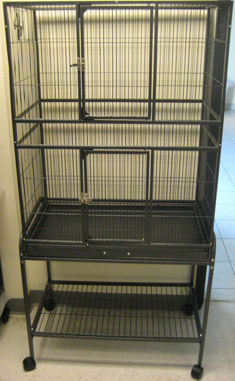   large wrought iron bird parrot cage cockatiel conure large 30 x18 x62